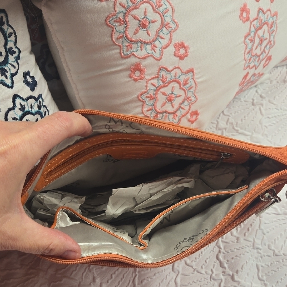 Chic Orange Croc-Embossed Crossbody Bag - Picture 5 of 10